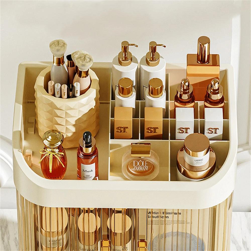 Large Capacity Cosmetic Storage Box Dressing Table Skin Care Products Storage Rack Makeup Container Desktop Cosmetic Storage Box