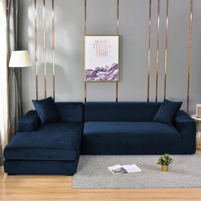 Couch Cover 2-Seater Sofa, Sofa Bed, Navy Blue