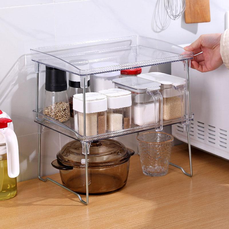 Cosmetics Storage Rack Kitchen Shelf Household Multifunctional Desktop Double-layer Sorting Organizer Save Space