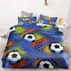 Cartoon Duvet Cover Set Football Graffiti 3D Soccer Ball Bedding Set For Boys Teens Sports Theme Bed Linen With Pillowcases
