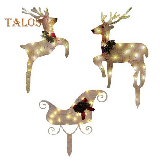 

Рождественский садовый колышек с подсветкой, украшение для саней лося, акриловое украшение, светодиодный колышек, знак для двора лося для свадеб, вечеринок, газона D
