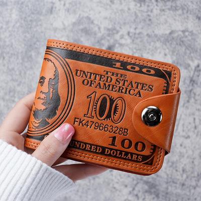 Retro PU Men's Multi-Slot Wallet: Dollar Holder, Card Organizer, and Driver's License Short Wallet.