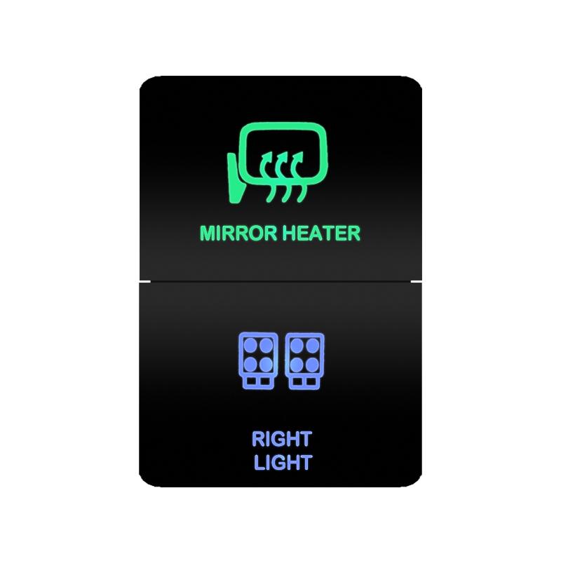 12V Green Blue Light Dual Button Switch ON OFF /Momentary Push Switch For Toyota 4Runner FJ Cruiser Landcruiser Camry RAV4 Prado Relays 5