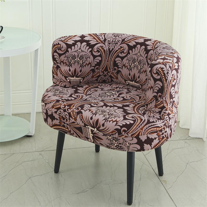 Large Curved Chair Seat Cover Elastic Low Backrest Chair Cover Universal Makeup Stool Cover Living Room Bedroom Lazy Sofa Covers