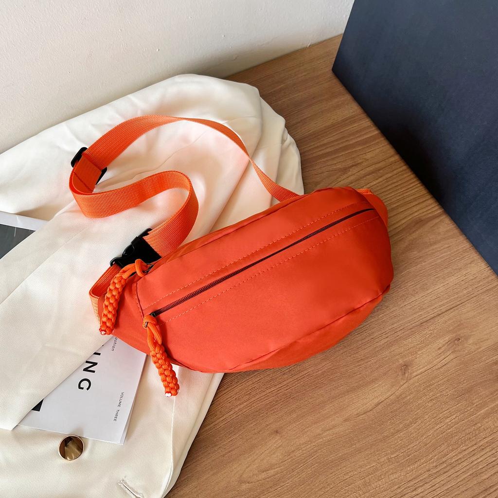 Breast Bag Women's 2025 Autumn New Casual Fashion Solid Color Oblique Span Bag Men's and Women's Same Sports Versatile Fanny Pack Men's