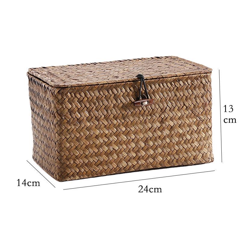 Woven Sea Vine & Bamboo Rectangle Snack Storage Basket
