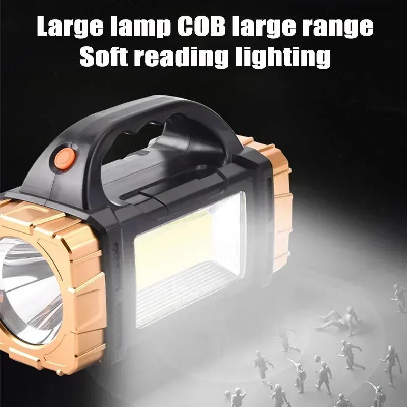 Multi-function Flashlight USB Solar Charging Dual-Purpose Lighting COB Work Light for Hurricane Emergency Hiking Camping