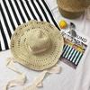 Lace Strap Fisherman Straw Hat Female Summer Eaves Sunshade Travel Straw Folding Beach Sun Hat