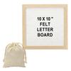 PATIKIL Felt Letter Board, 10x10 Inch, White Wood Variable Message Board for Kitchen Menu Farmhouse Decorating Notes, Storage Bag Stand, Black