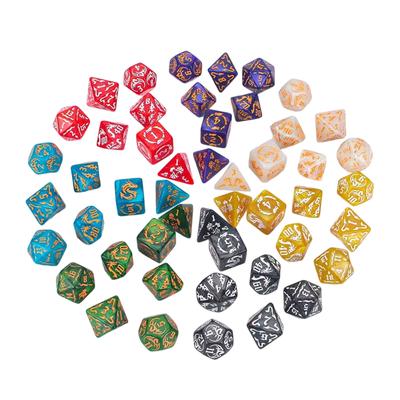 7Pcs/pack Acrylic Dices Multi-Sided Dices Different Size Digital Number Dices Kids Educational Toy DIY Board Game Dices
