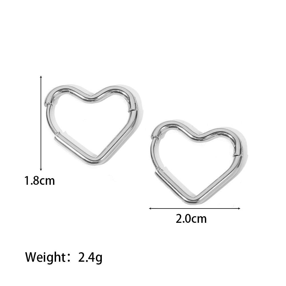 

Простые новые темпераментные серьги в форме персикового сердца с титановым покрытием из стали 18-каратного золота серьги-гвоздики с любовью универсальные серьги для женщин