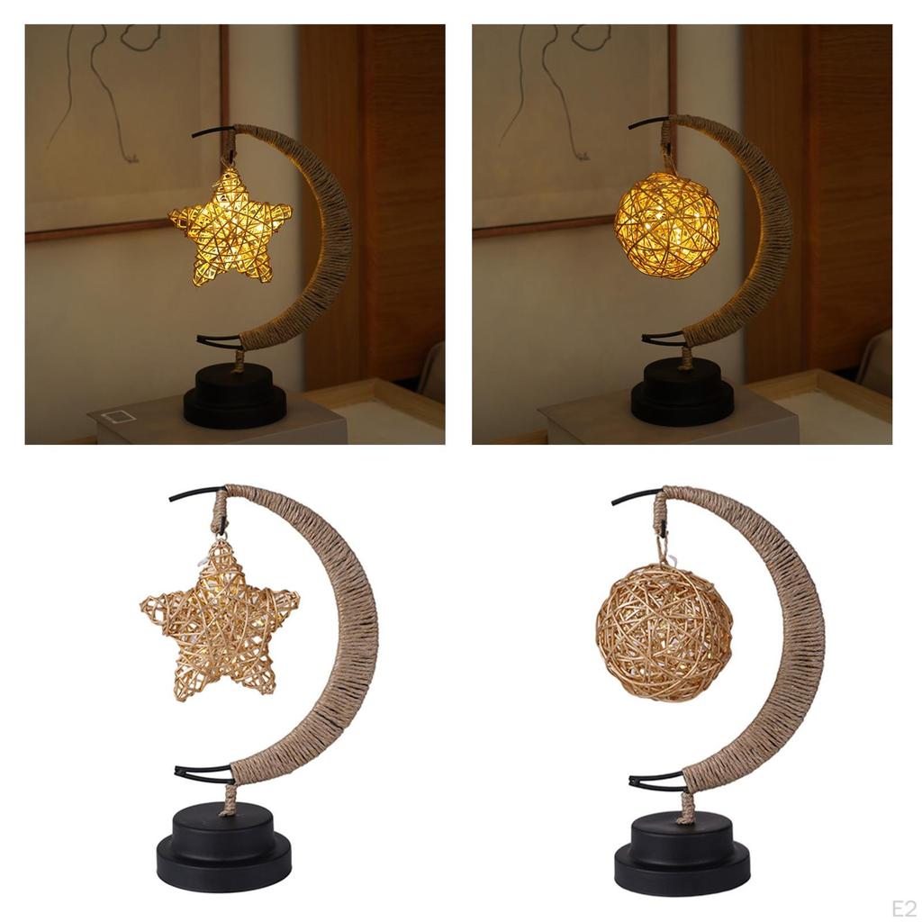 Takraw Desktop Wrought Iron Nightlight Bedroom Decor Party Room Light
