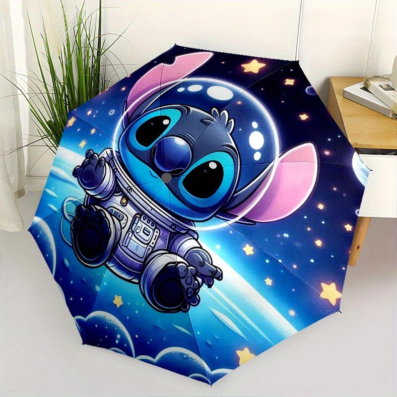 

Stitch,space Themed folding umbrella, the best choice for gift giving, 8 ribs, casual, durable, lightweight and portable travel umbrella, su