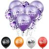 10Pcs 12inch Halloween Pumpkin Ghost Spider Chrome Metallic Latex Balloons Happy Printed Pattern Ballon Globos Party Decorations