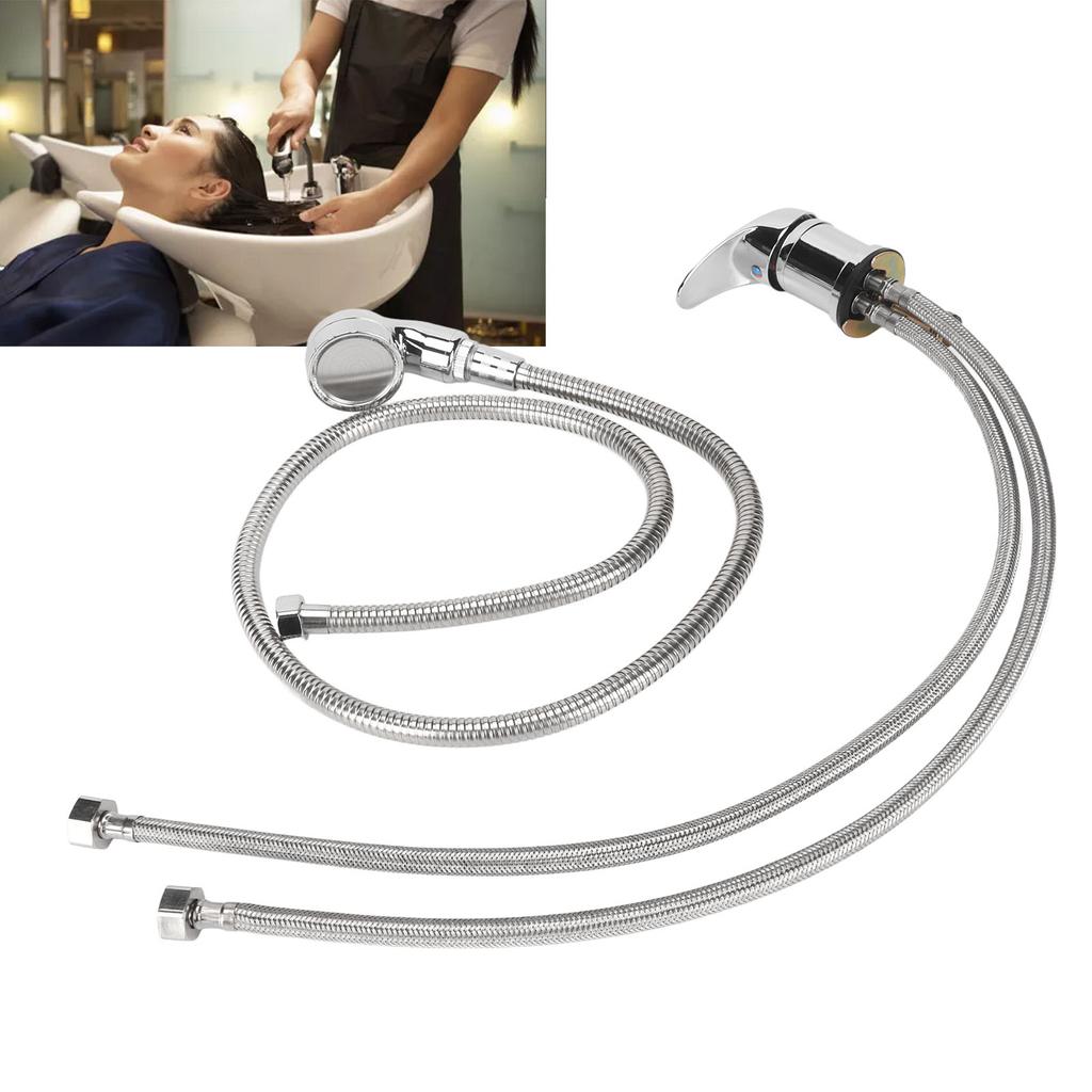 Shampoo Faucet and Sprayer Kit Hot Cold Mixer Sink Valve Shampoo Bowl Faucet Sprayer for Salon Barbershop