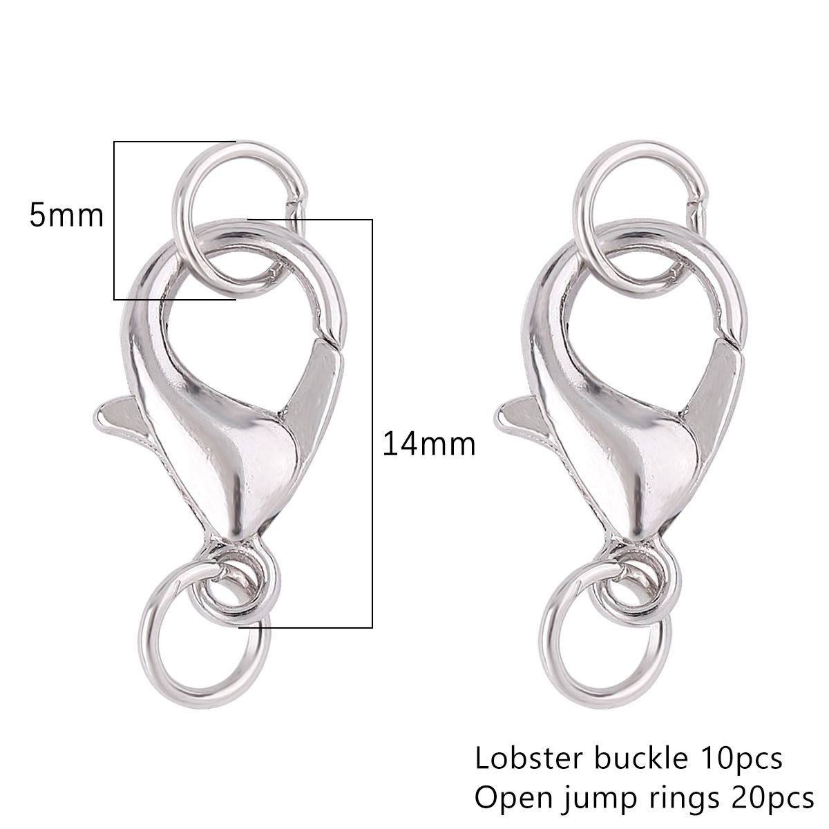 

10Pcs DIY Jewelry Alloy Lobster Buckle, High-Quality Keychain Buckle, Handmade Accessory Single Circle Connection Buckle 14mm римські срібного кольору