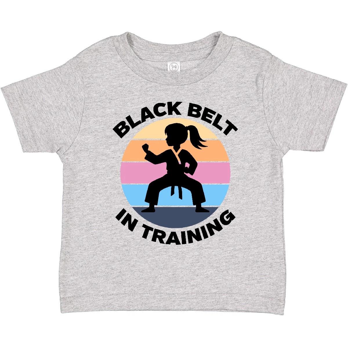 Inktastic Girls Karate Black Belt In Training Toddler T-Shirt Martial Arts Girl 100