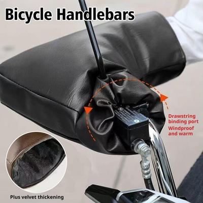 Thickened Windproof Warm Winter Gloves Motorcycle Handlebar Sleeve Warm Handle Cover Warmer Biker Gloves Accessories