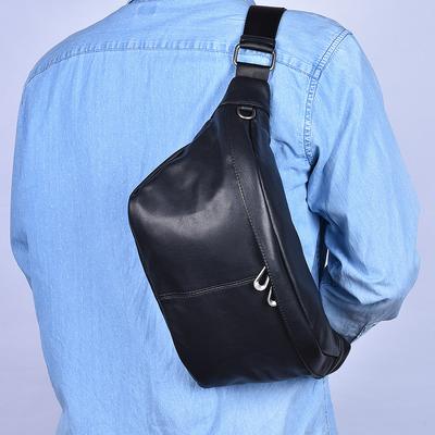 Men's Waist Pack Top Layer Cowhide Large Capacity Personality Portable Storage Bag Shoulder Bag Crossbody Chest Bag for Men