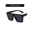 (black) Lebanghui New Trend Large Frame One-Piece Uv400 Sunglasses Street Shooting Male/Female Sunglasses Retro