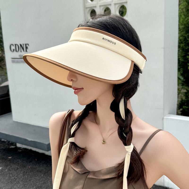 

Новая летняя женская шляпа Ice Silk с большими полями, солнцезащитная шляпа с защитой от ультрафиолета, козырек All Tide, пустая шляпа от солнца One Size