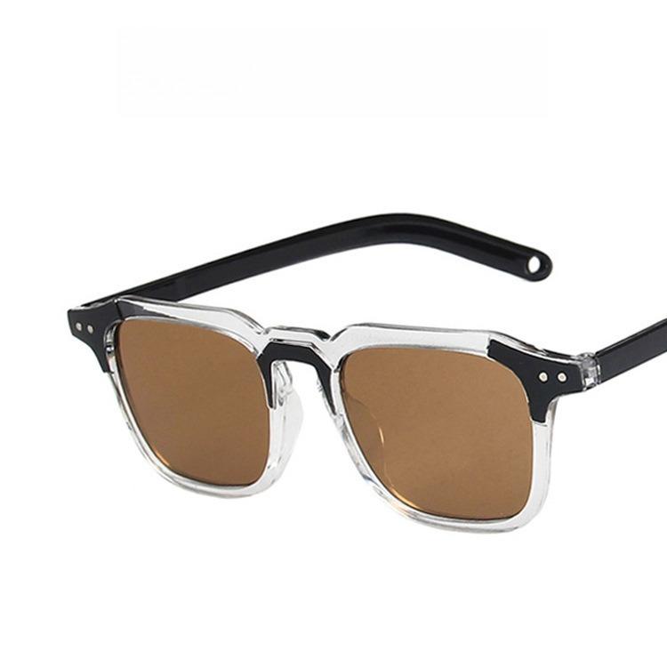 

Korean Style Transparent Square Sunglasses for Men Candy Color Vintage Clear Mirror Fashionable 2025 sunglasses for men
