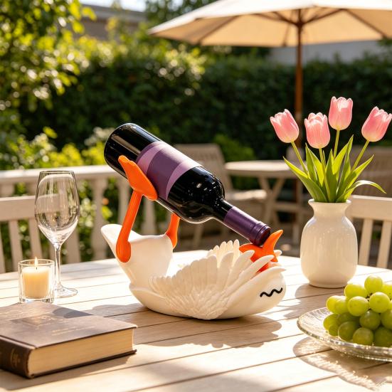 Goose Wine Bottle Holder, 3D Printed Decorative Wine Rack, Practical Versatile Decorative Ornament, for Home Kitchen Bar Office Countertop