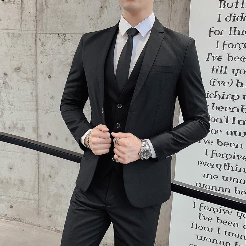 2022 Men's Solid Color Two-Button Suit & Trousers Set