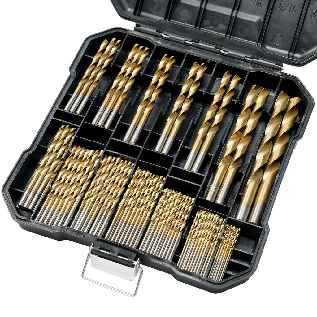 Set de 99 de piese de burghie elicoidale cu coadă dreaptă placate cu titan (1,5-10 mm) pentru Prelucrarea Lemnului
