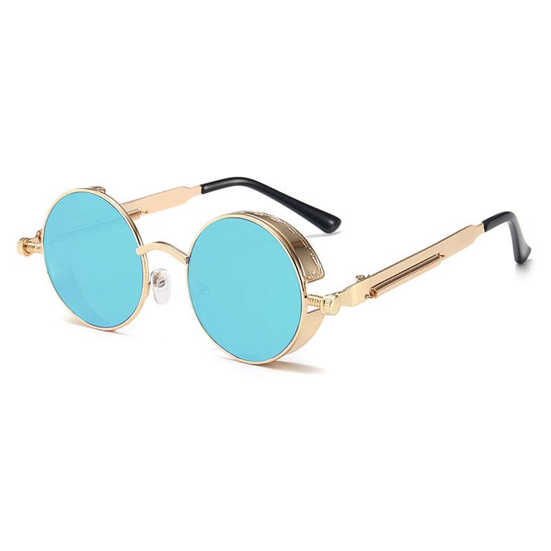 Classic Gothic Steampunk Sun Glasses Men's Women's Brand Designer Vintage Style Round Metal Material Glasses Frame Sun Eyeglasses High Quality UV400