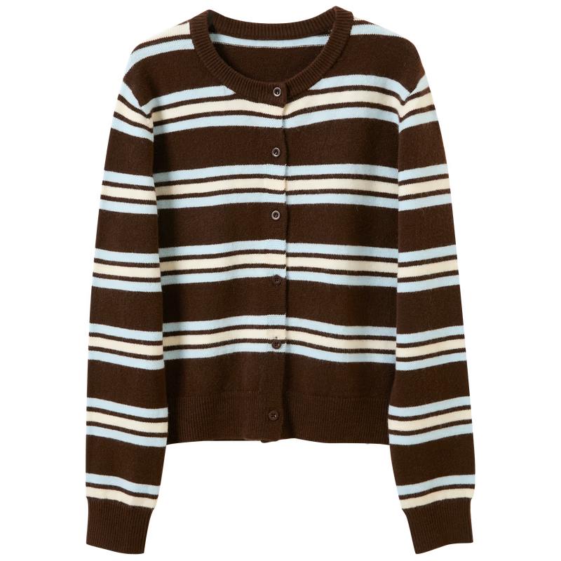 Women s Striped Knit Cardigan M
