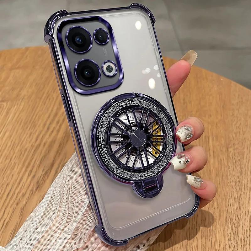 Gyro phone holder Case For OPPO Reno 13 Pro 13F fundas Clear Shockproof Plating Phone Cover