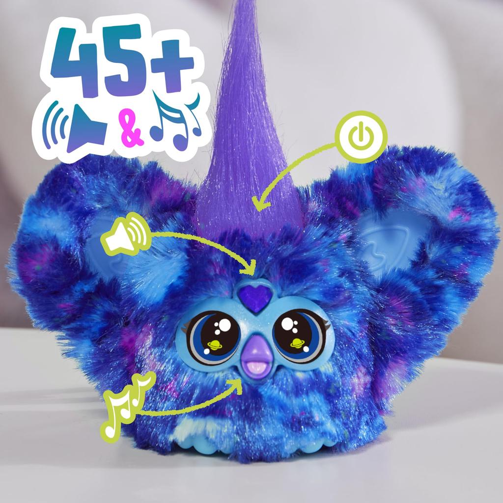 Furby Furblets Starly Mini Friend, Speaks Japanese & Furby Language, Over 45 Sounds, Electronic Plush Toy, Ages 6+, Dark Blue G0402