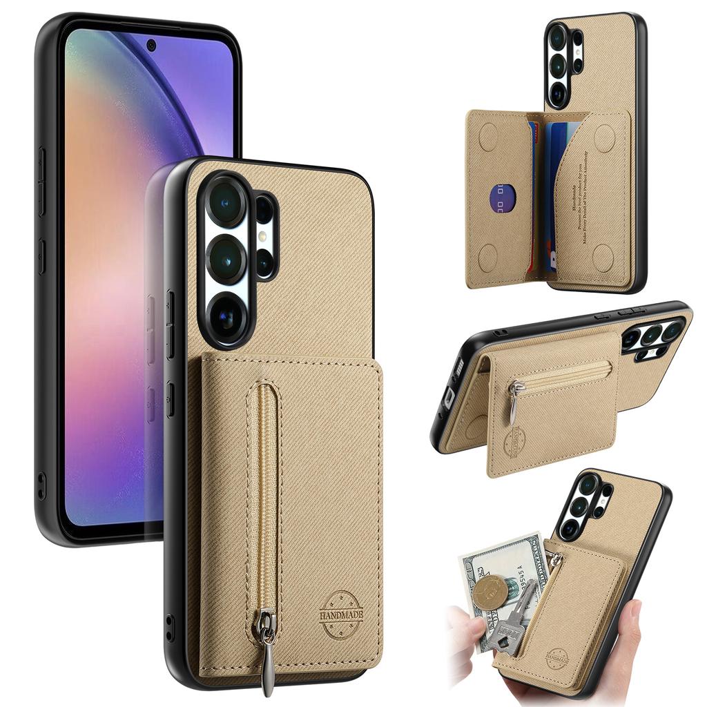 Cowboy-Muster Reißverschluss Magnetkartenfach Geldbörse Leder Handyhülle Für Samsung S25 Ultra S24 Plus S23 A17 A07 Tasche Ständer Hülle