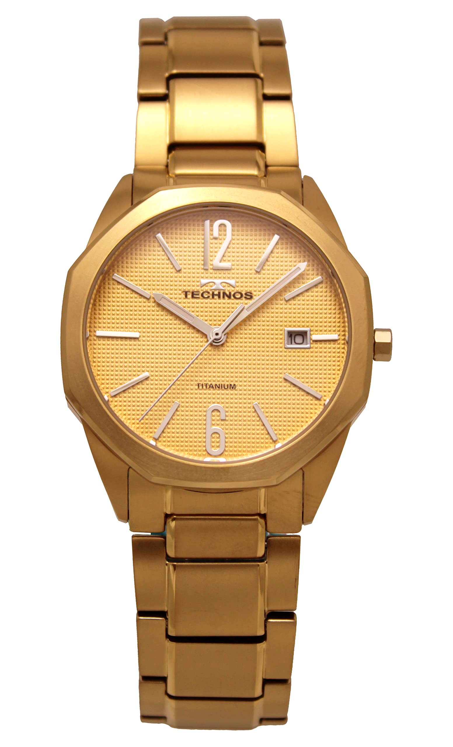 

[Technos] Date Titanium T9B51GC Men s Gold Watch