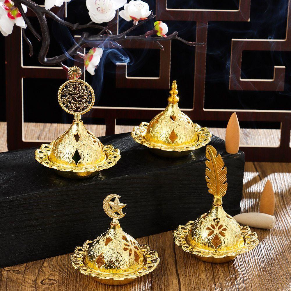 

Золотая курильница для благовоний, полая курильница, переносная масляная горелка