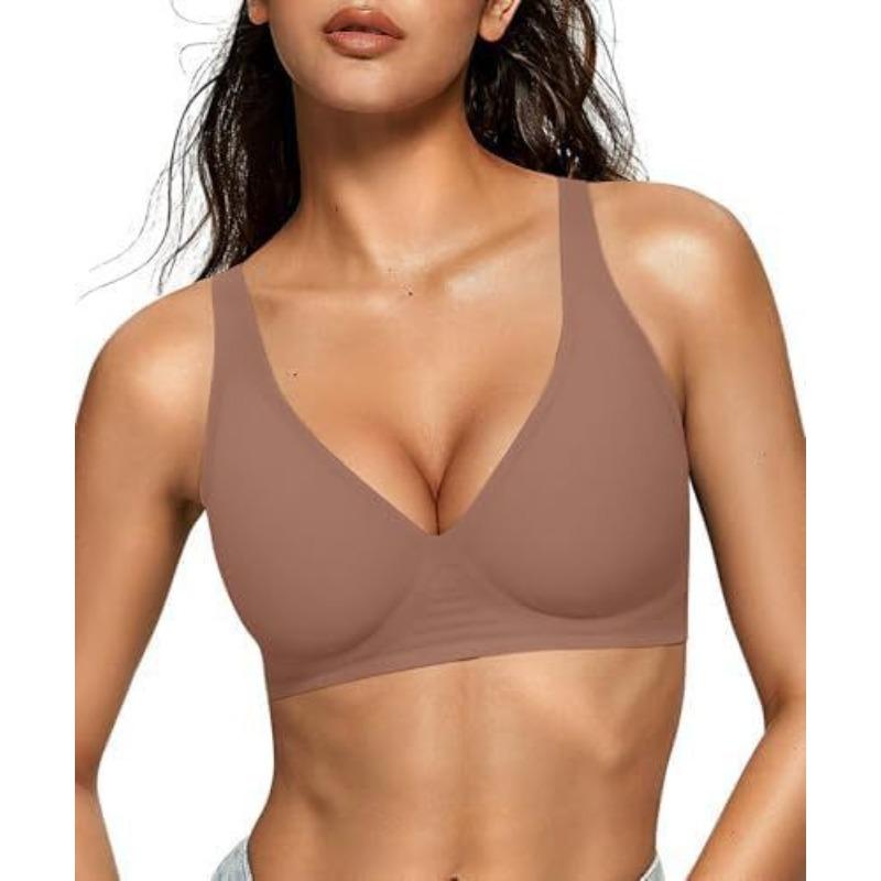 Women's Deep, Bra No Rim Comfort Bra Support No Rim Bra, Shirt Gather Bra
