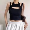 Women's Off-Shoulder Two-Piece Ribbed Camisole Top - Summer 2024 Slimming Bodycon Innerwear with Stylish Back Design