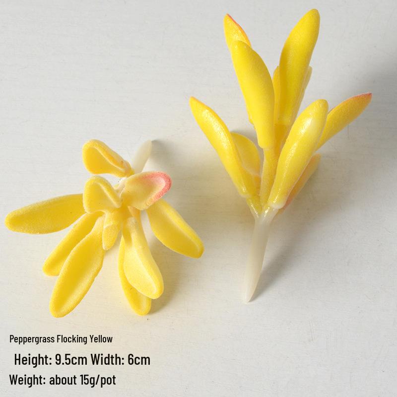 Mini Flocking Artificial Succulent Bonsai for DIY Wall Decor