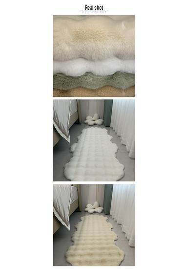 High-Grade Irregular Velvet Carpet: Cream Style for Bedroom, Living Room, or Bay Window