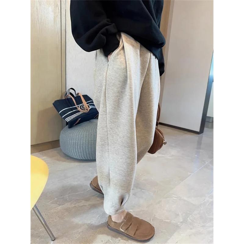 Флисовые штаны для женщин Осень Зима Модные Повседневные мешковатые брюки с высокой талией Женские Шикарные однотонные брюки XL