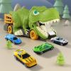 Cross-Border Dinosaur Pull-Back Car: Alloy Toy with Storage Map for Boys