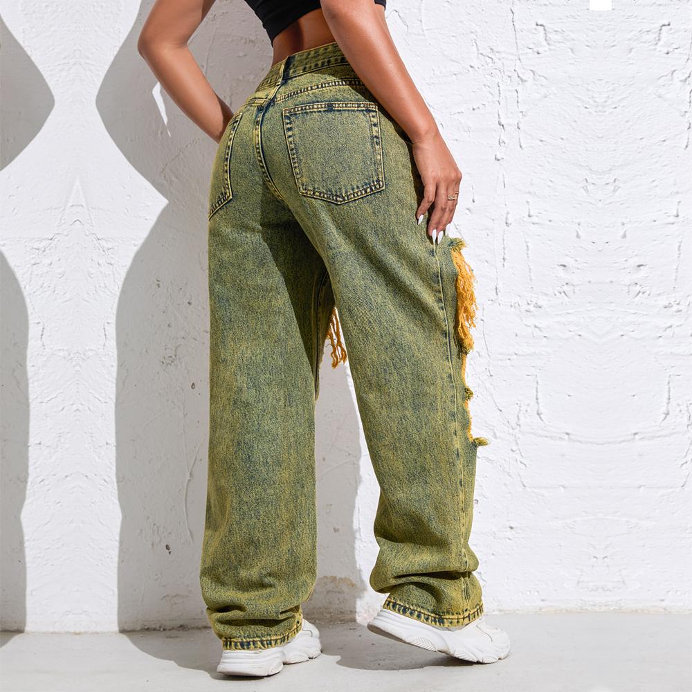 Shascullfites Melody Ripped Women's Blue Jeans Hip-hop Style Fashion Vintage Streetwear Y2K Wide Leg Jeans Baggy Denim Pants