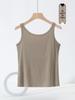 Women's Slim-Fit Camisole with Built-in Bra, Sleeveless, Anti-Exposure, Versatile for Inner or Outerwear, Perfect for Spring/Autumn