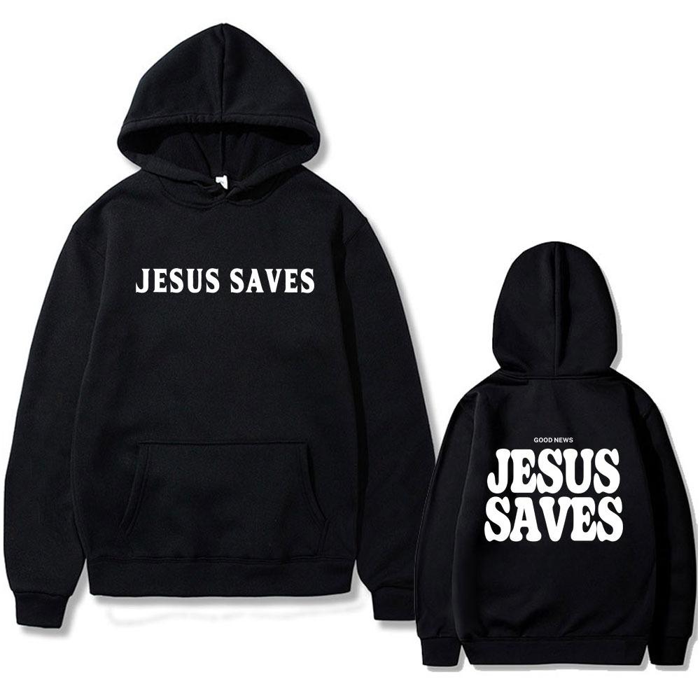 Křesťanská Dobrá Zpráva Ježíš Spasí Bůh Tak Miloval Biblický Verš Potisk Mikina Pánská Streetwear Pánská Ležérní Fleecová Mikina