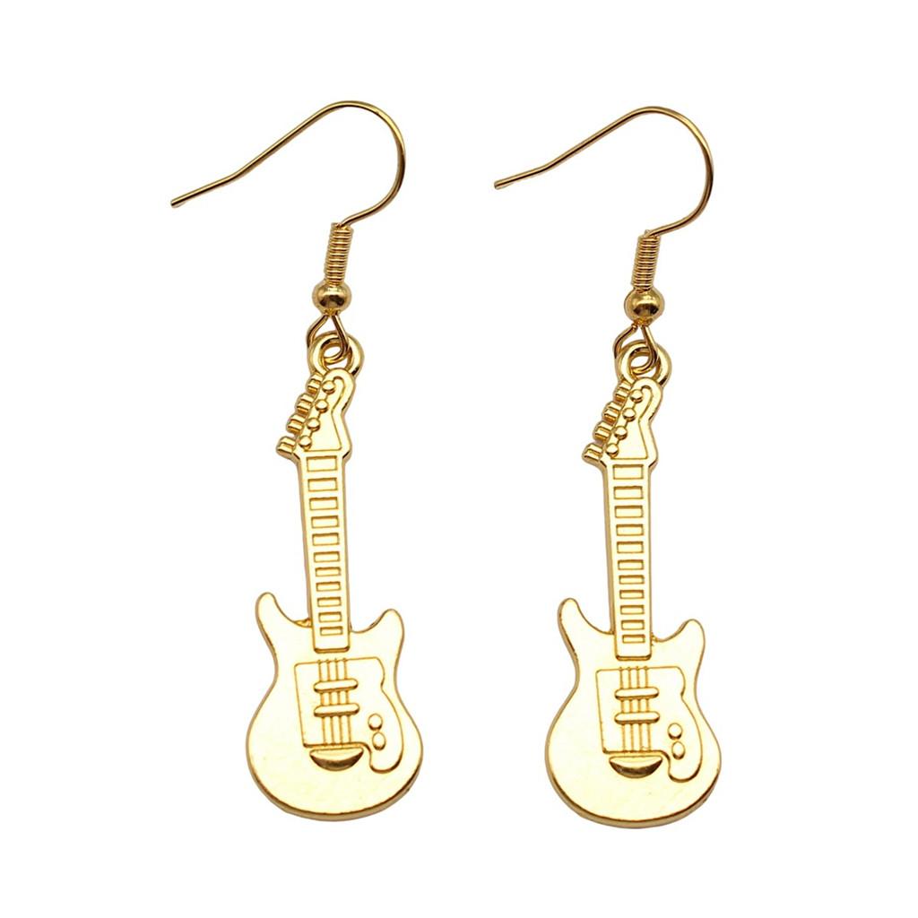 Electric Guitar Dangle Earrings Rock Music Themed Jewelry For Women