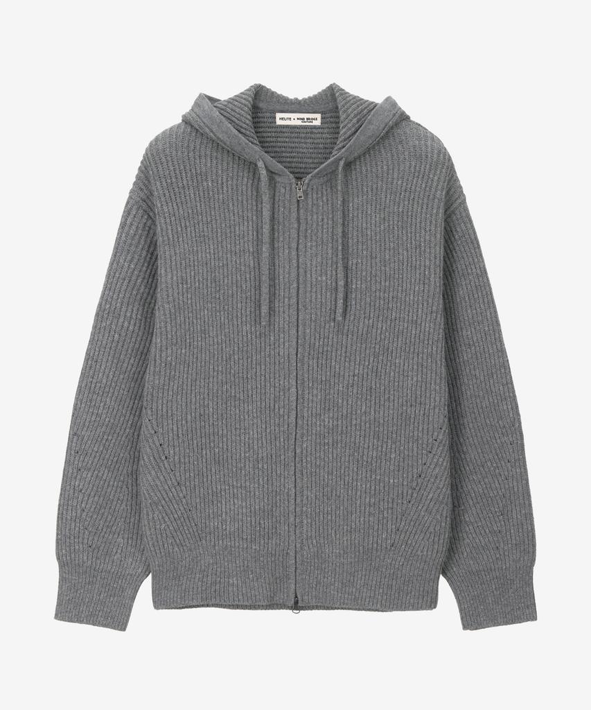 Mindbridge [Hoite] Wool Blend Zip-Up Oversized Hooded Cardigan - 2 Colors