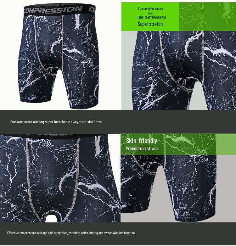 Men's Quick-Dry Camouflage Training Shorts: Moisture-Wicking, Tight-Fit Fitness Base Layer for Running