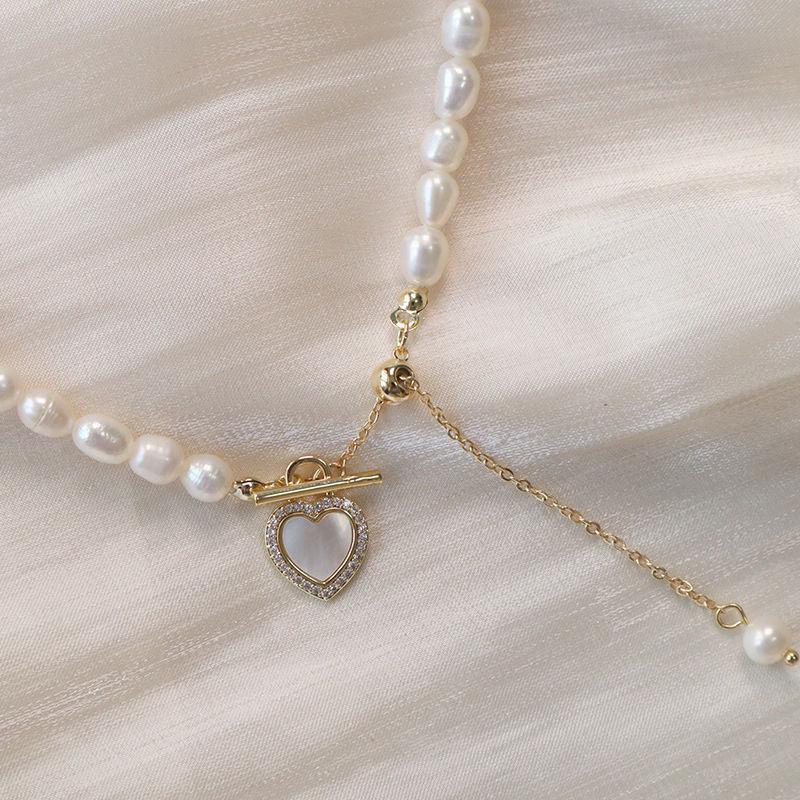 High Texture Necklace Women's Light Luxury Gorgeous Exquisite French Retro Pearl Neck Chain Temperament Choker Noble Collarbone Chain