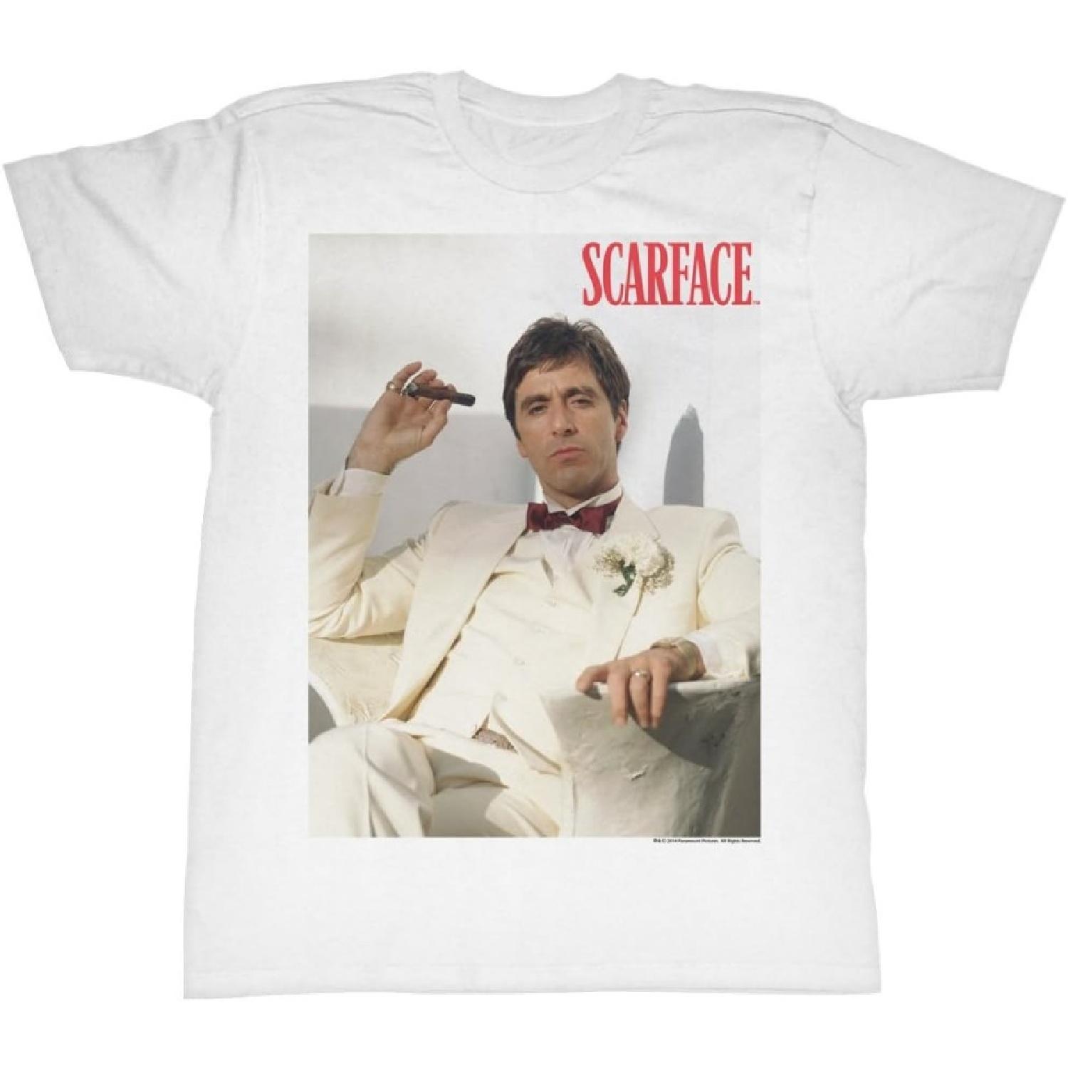 Американская классика Лицо со шрамом 1980-х Гангстерский криминальный фильм Тони Монтана Постер Взрослая футболка S